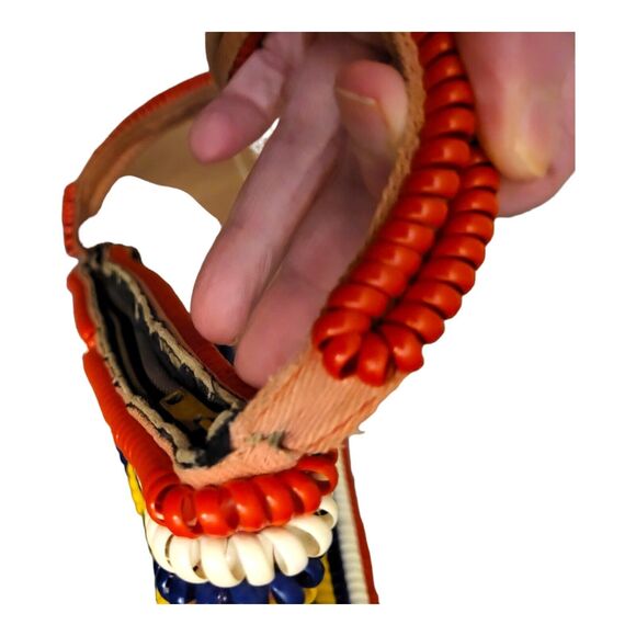 Vintage 1940s Telephone Phone Cord Rainbow Purse Handbag  7"×5" *READ* - Picture 7 of 10